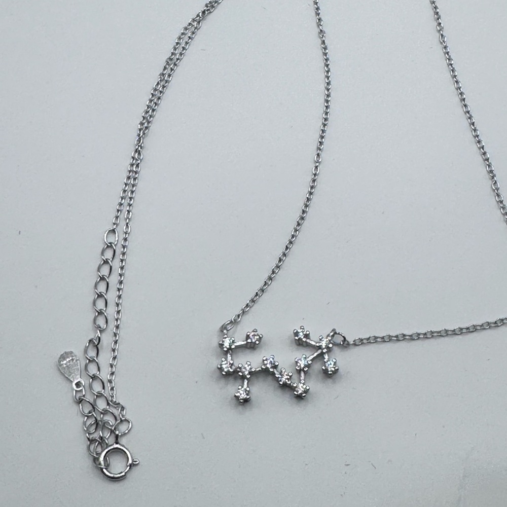 Dainty Scorpio Constellation Necklace Pendant CZ 925 Silver Coco Jewelry NEW